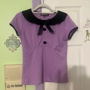 Rorox Retro Style Top with Black Accents